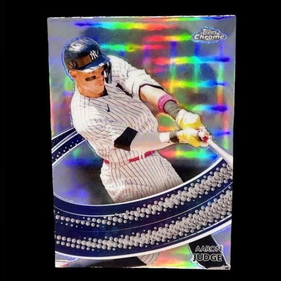AARON JUDGE TOPPS CHROME REFRACTOR BASEBALL CARD - NEW YORK YANKEES - Picture 5 of 7